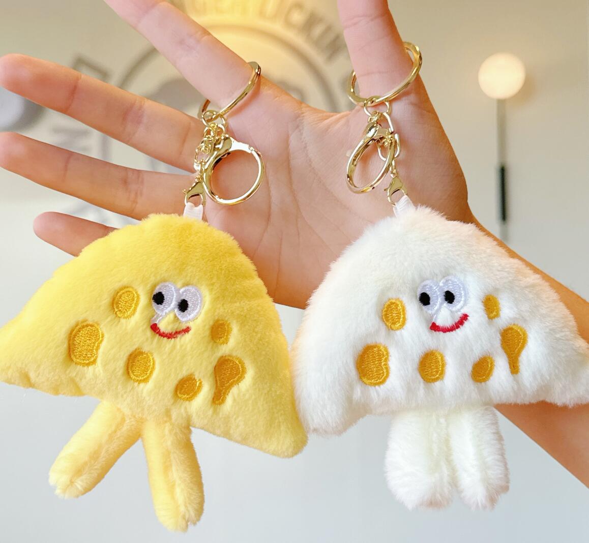 Sliced Cheese Plush Toy Keychain