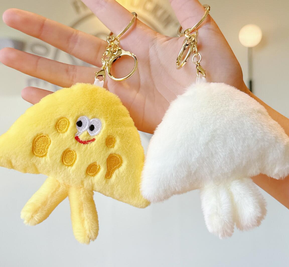 Sliced Cheese Plush Toy Keychain