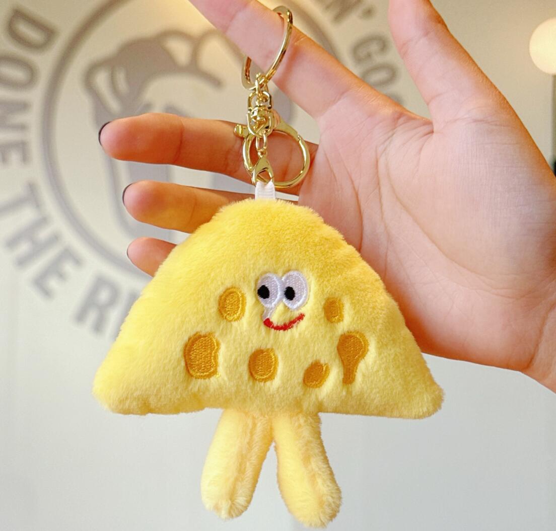 Sliced Cheese Plush Toy Keychain