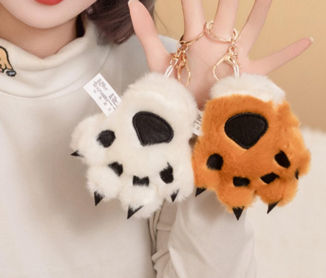 Cute Tiger Paw Plush Toy Keychain