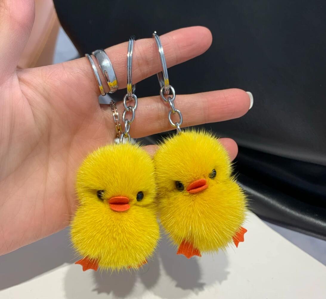 Cute Plush Yellow Duck Keychain