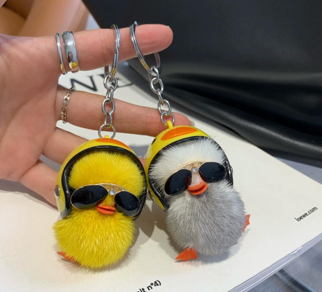 Cute Plush Yellow Duck Keychain