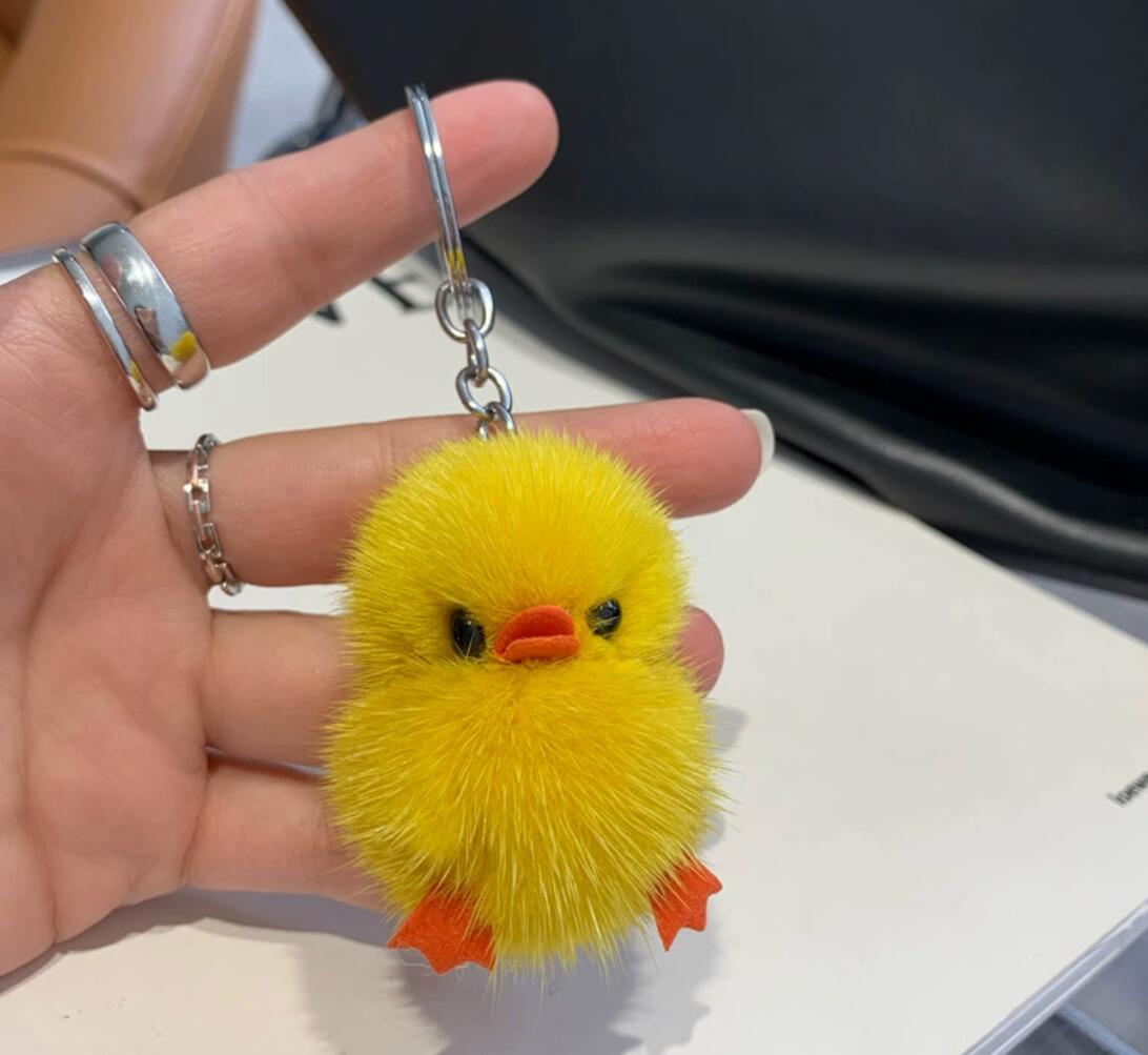 Cute Plush Yellow Duck Keychain