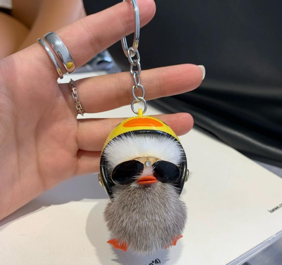 Cute Plush Yellow Duck Keychain