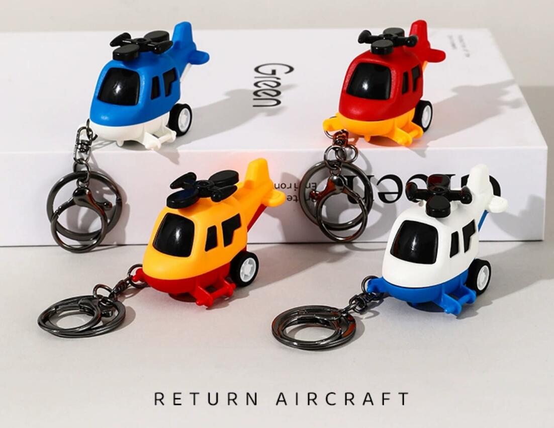 Pull-Back Mini Airplane Toy Keychain