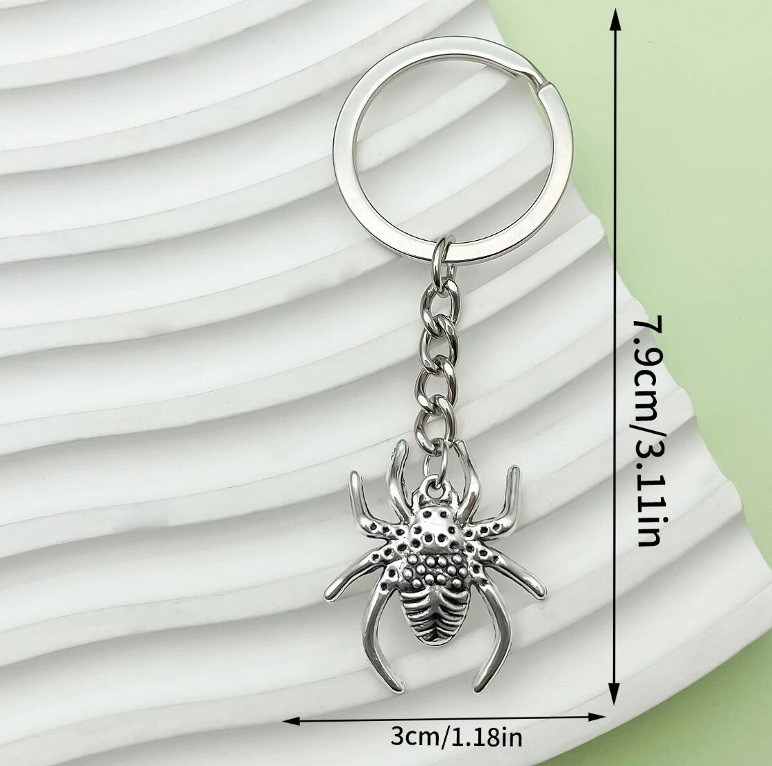 Halloween Alloy Spider Keychain