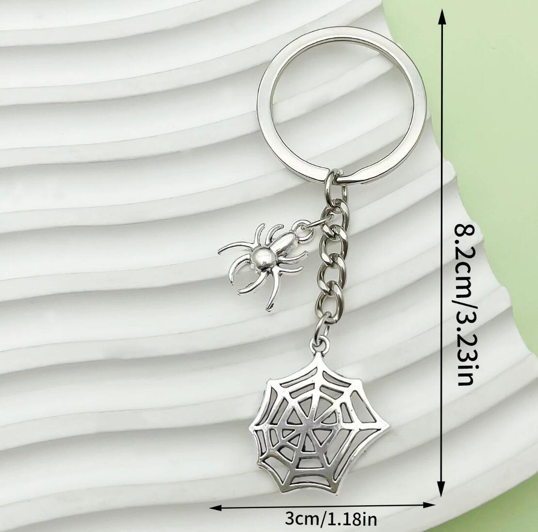 Halloween Alloy Spider Keychain