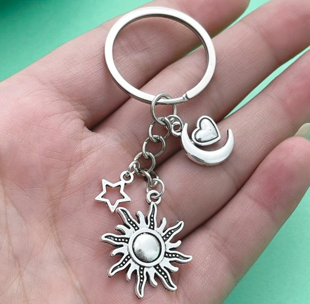Sun Star Moon and Heart Alloy Keychain