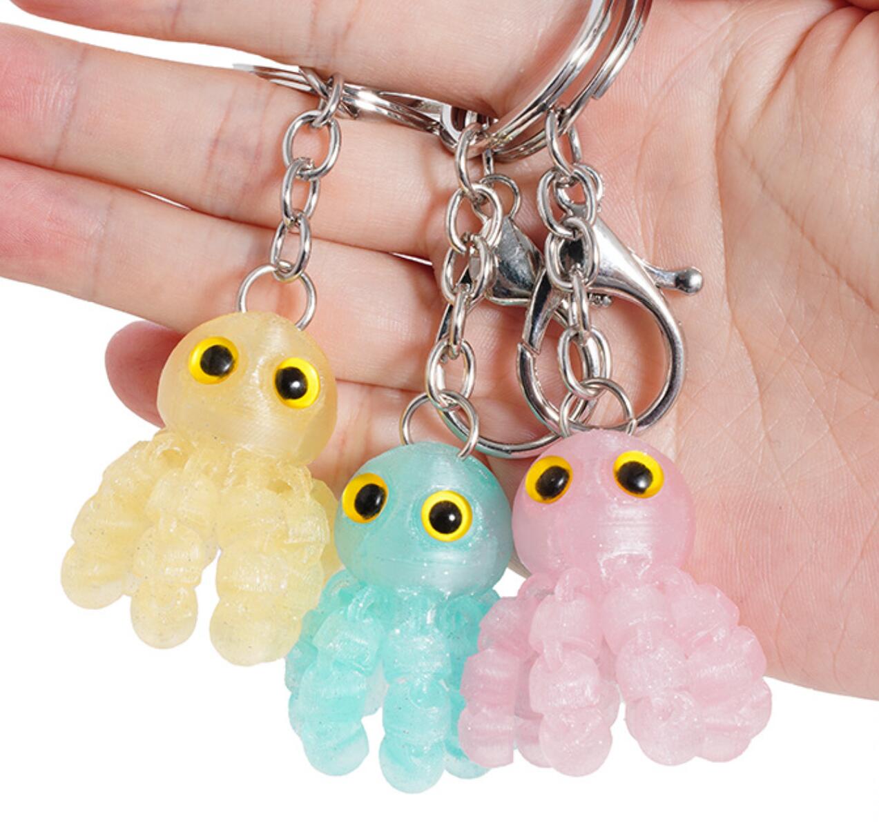 3D printed cute octopus keychain