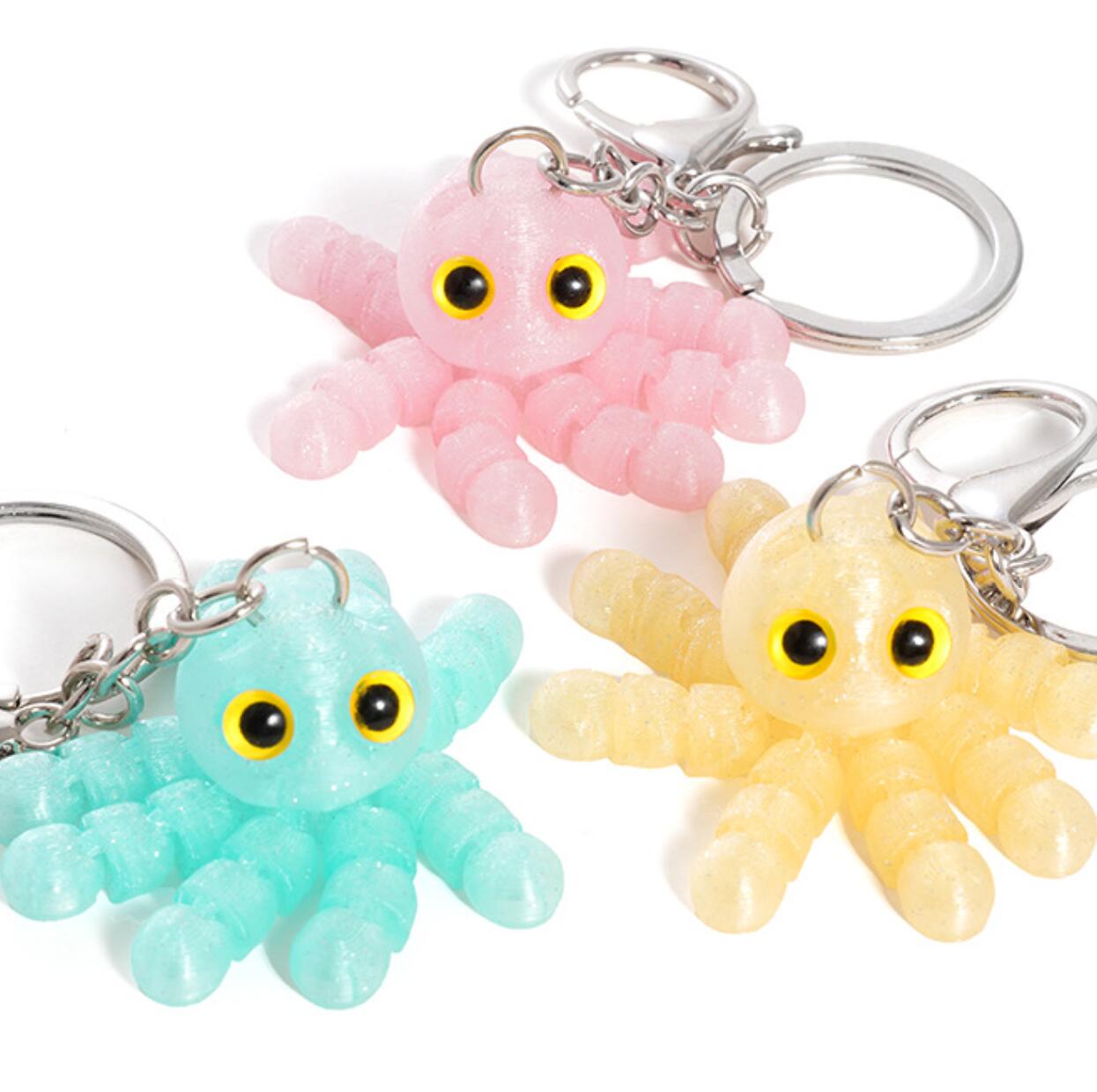 3D printed cute octopus keychain