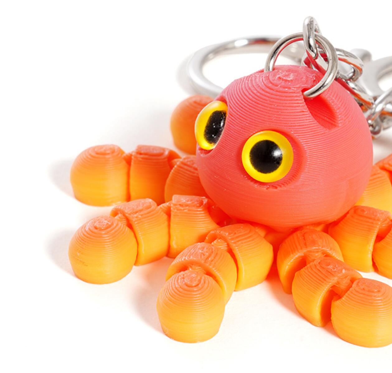 3D printed cute octopus keychain