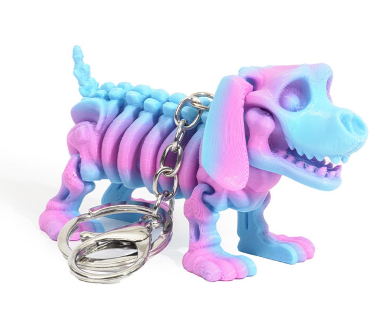 Skull Dog Toy Keychain