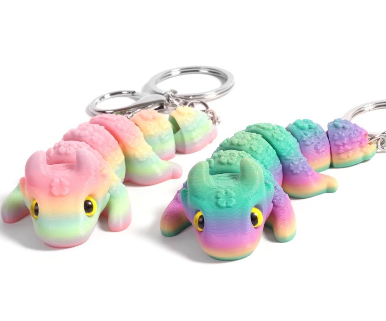 3D-Printed Cute Lucky Dragon Keychain