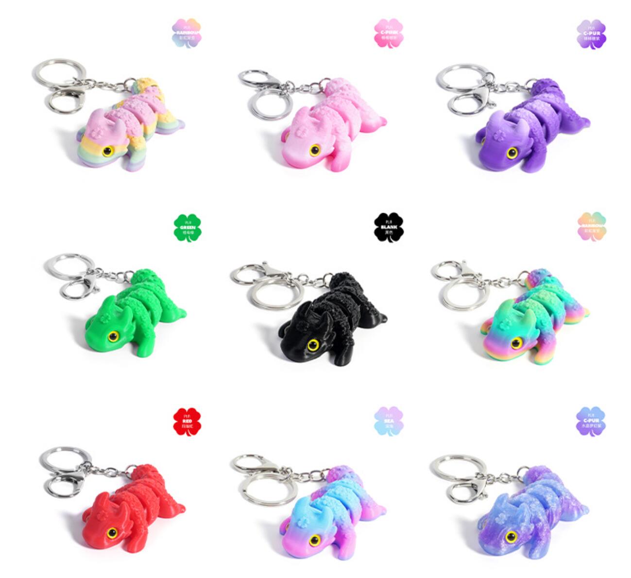 3D-Printed Cute Lucky Dragon Keychain