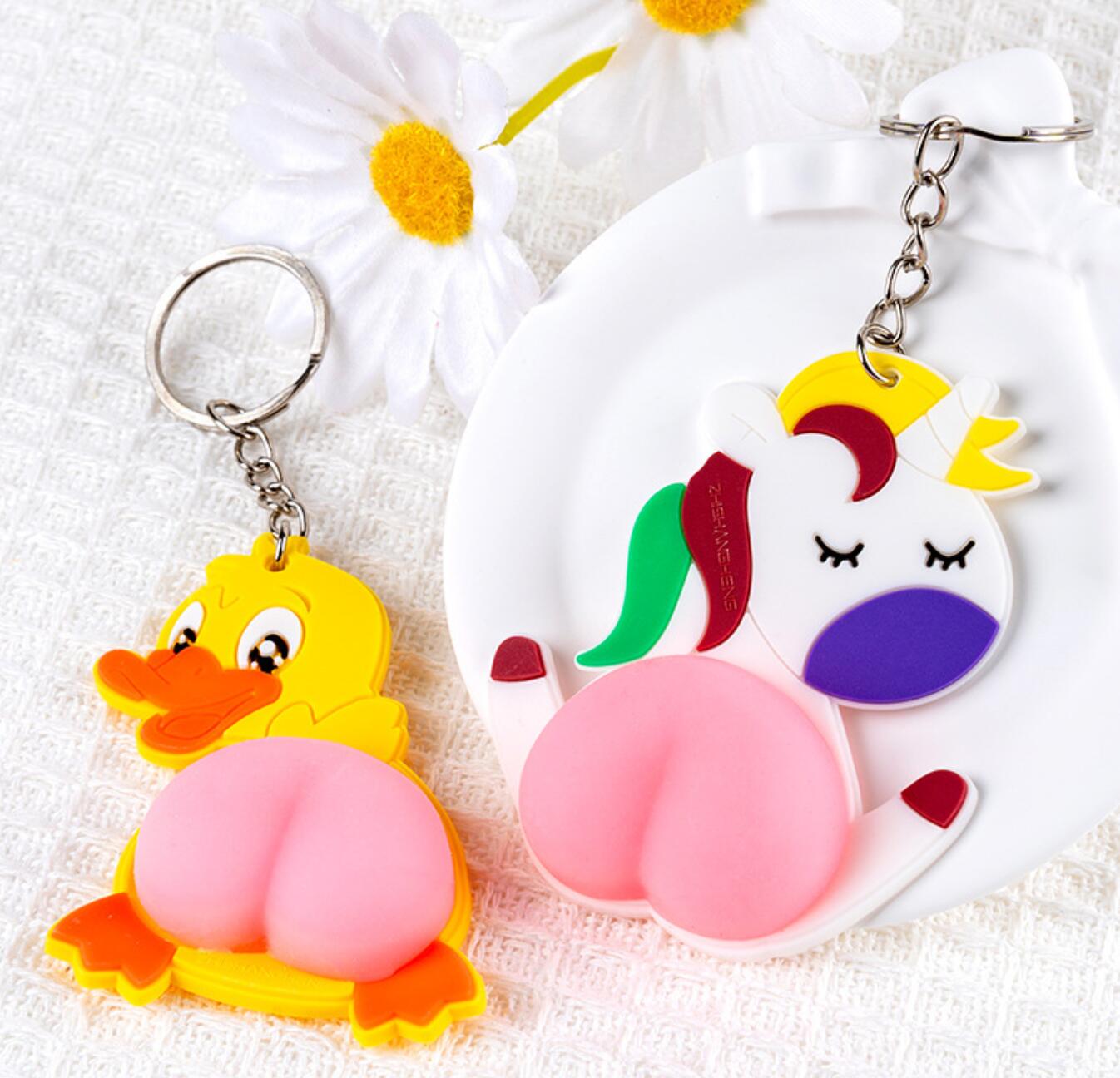 PVC Soft Rubber Cartoon Squeeze Toy Keychain