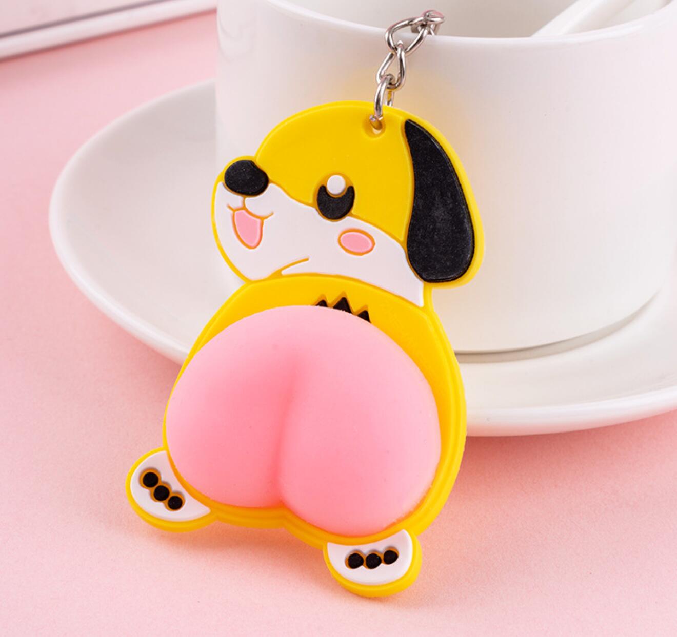 PVC Soft Rubber Cartoon Squeeze Toy Keychain