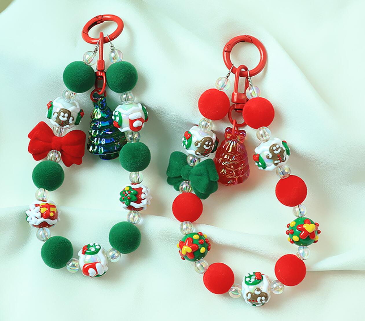 Christmas Beaded Keychain