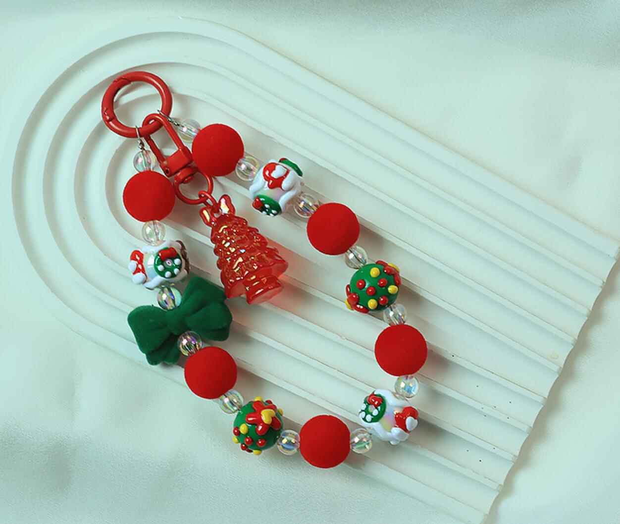 Christmas Beaded Keychain