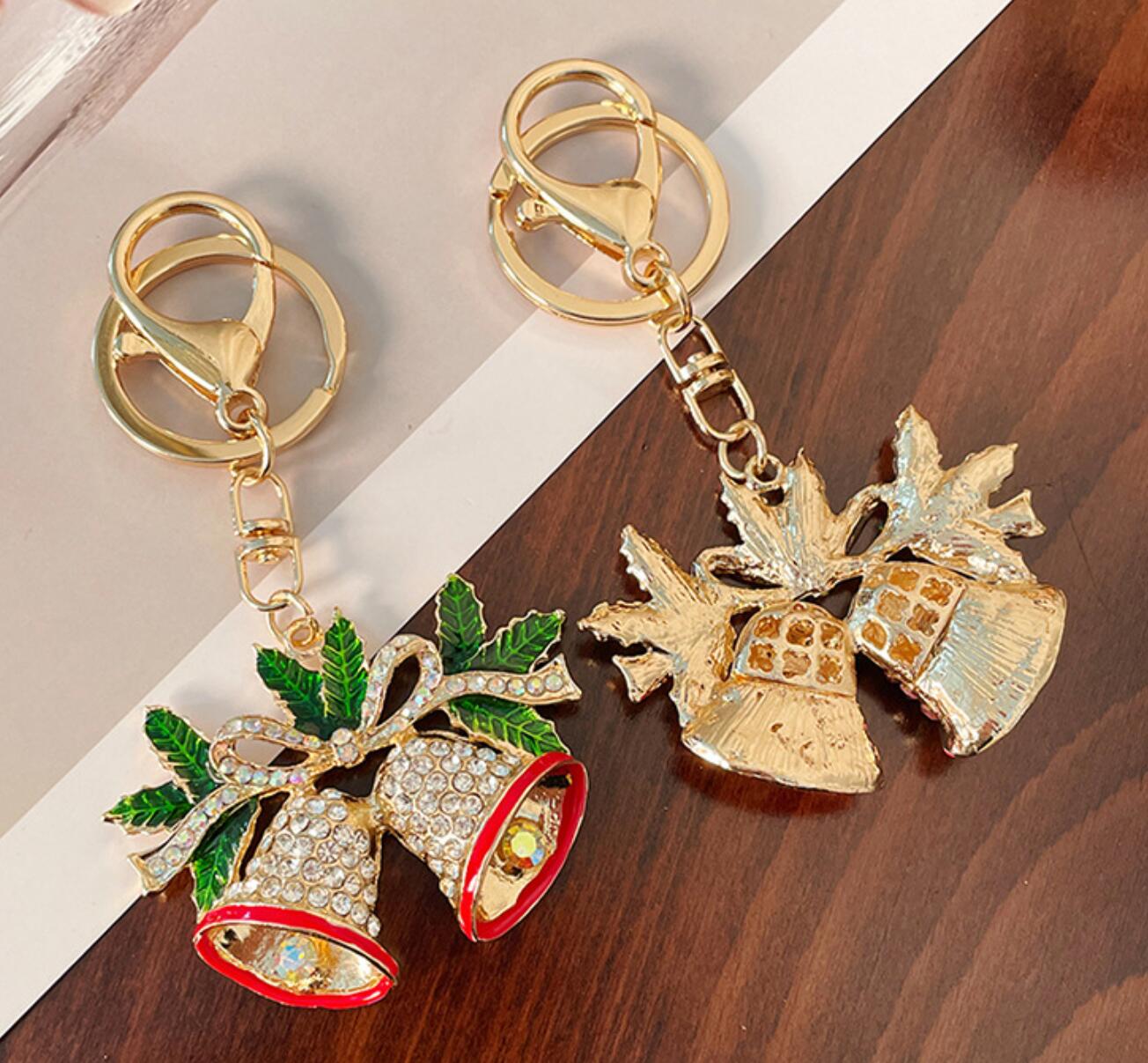 Christmas Decorative Rhinestone Bell Keychain