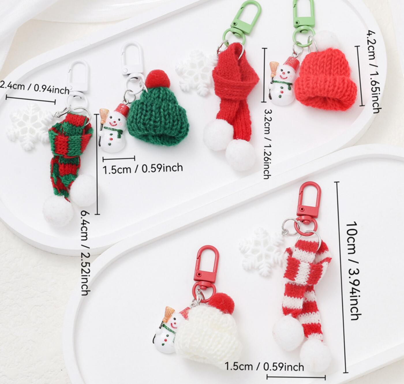 New Christmas Knitted Hat Keychain