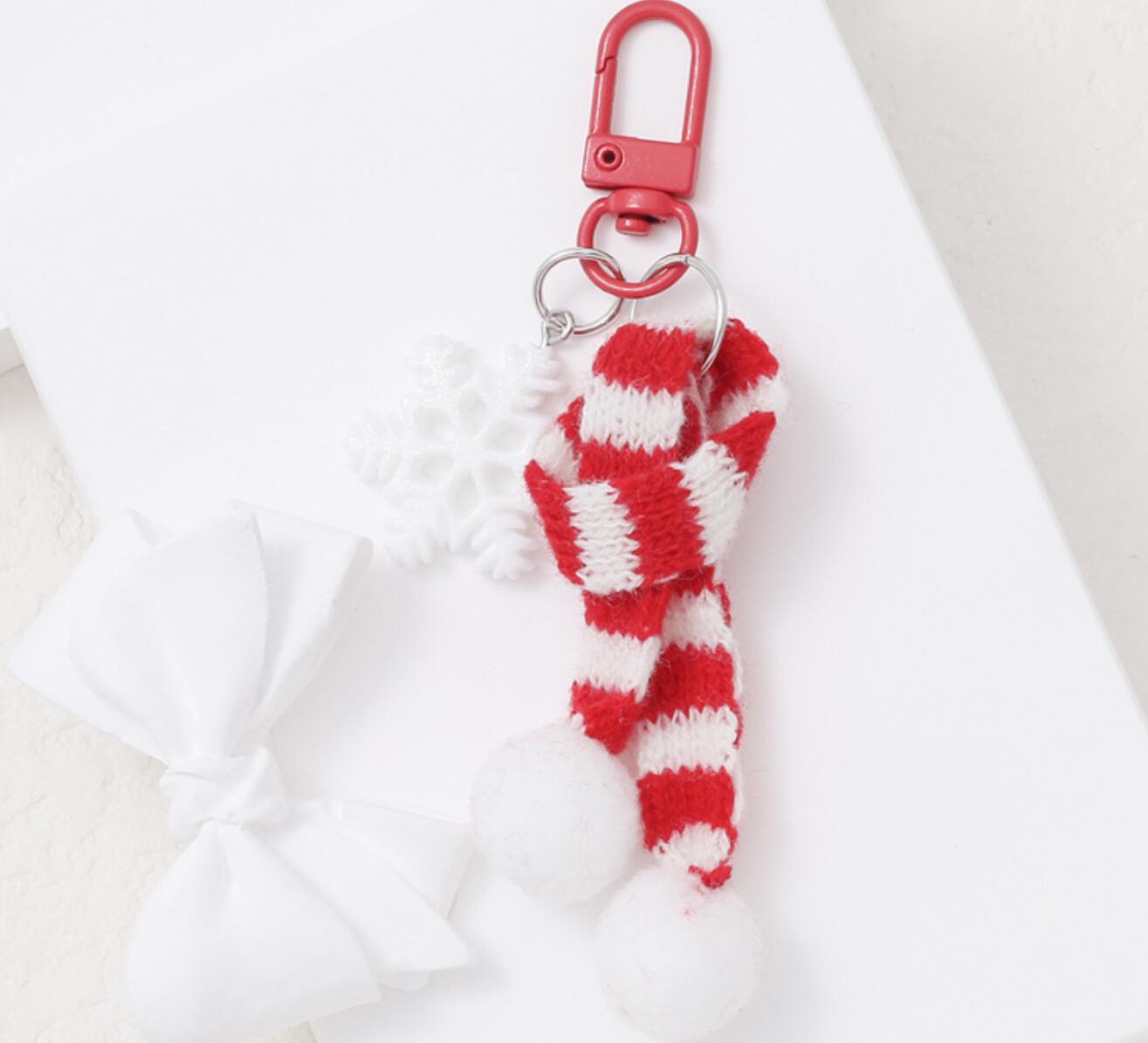 New Christmas Knitted Hat Keychain