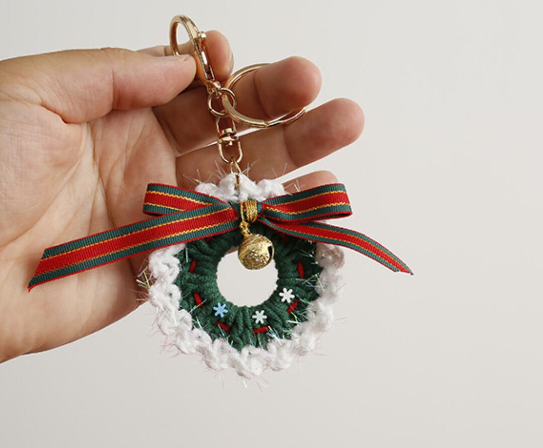 Christmas Handmade Wreath Keychain