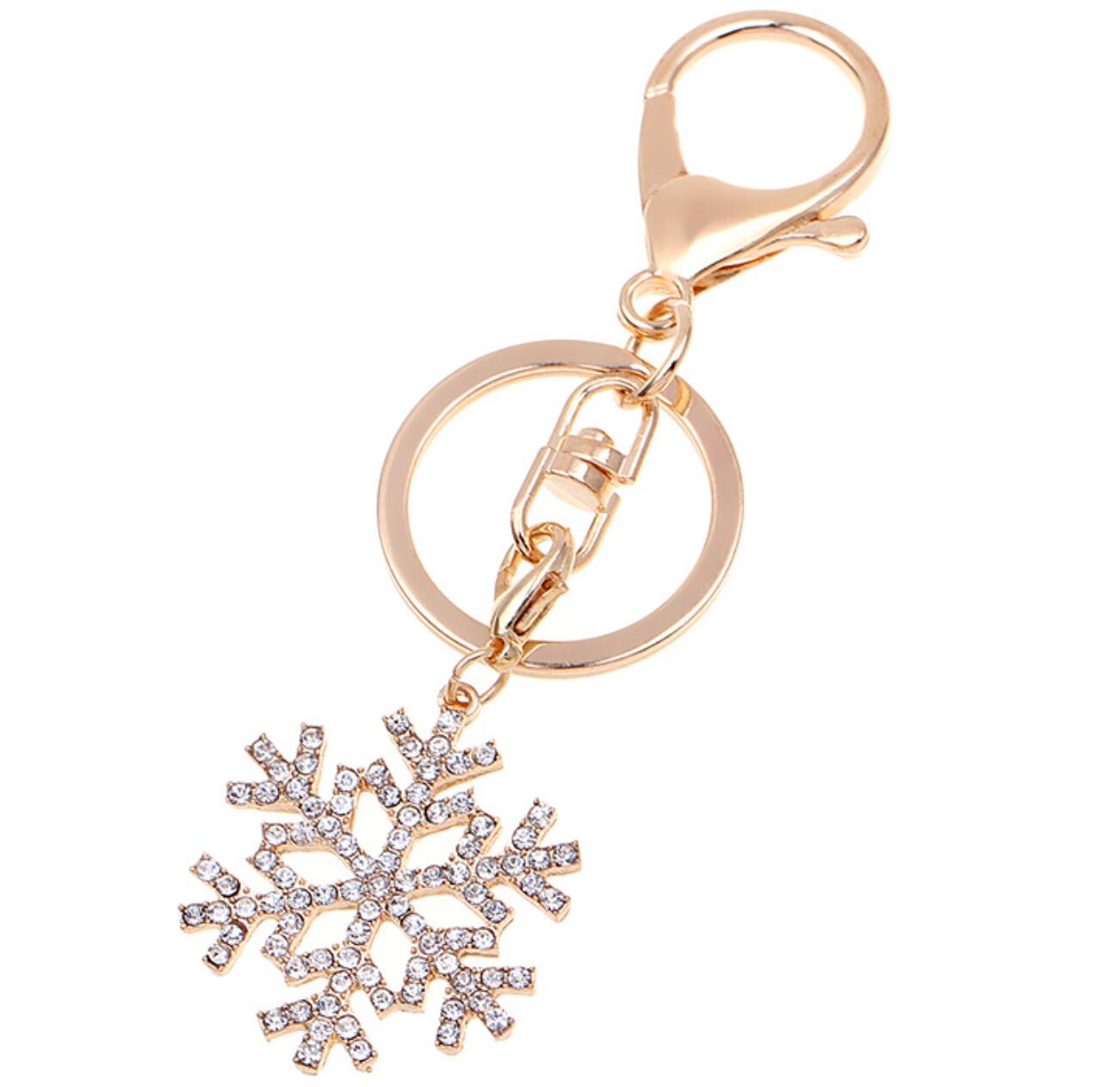 Christmas Snowflake Rhinestone Keychain