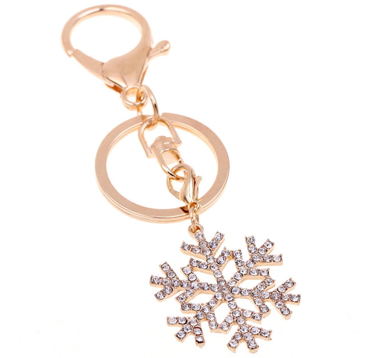 Christmas Snowflake Rhinestone Keychain