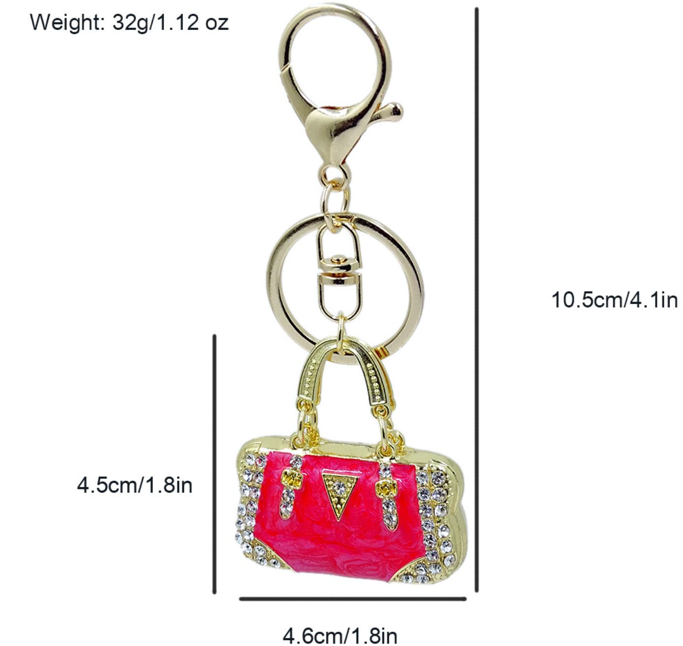 Alloy Rhinestone Handbag Keychain