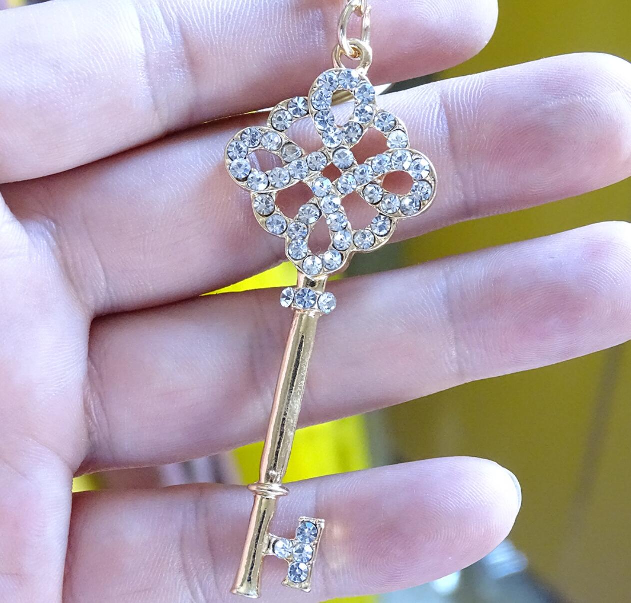 Alloy Rhinestone key Keychain
