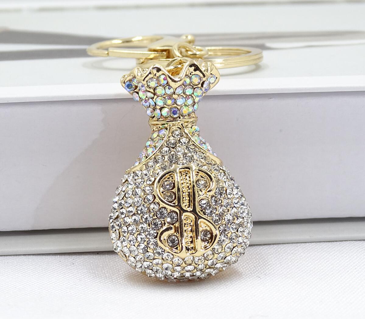 Alloy 3D Money Bag Keychain