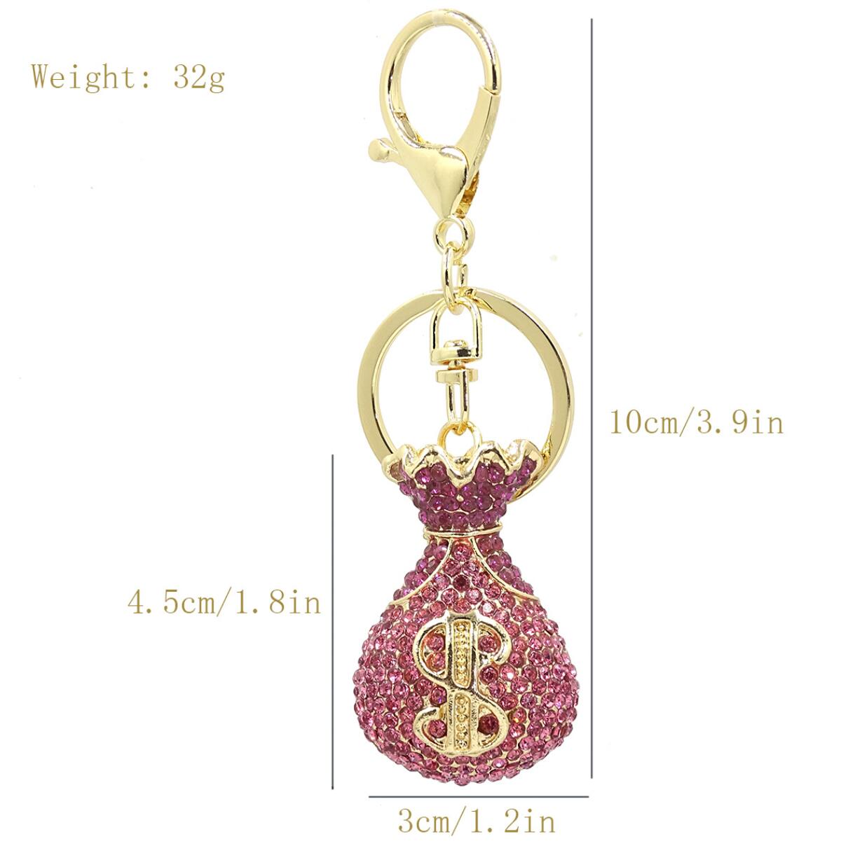 Alloy 3D Money Bag Keychain
