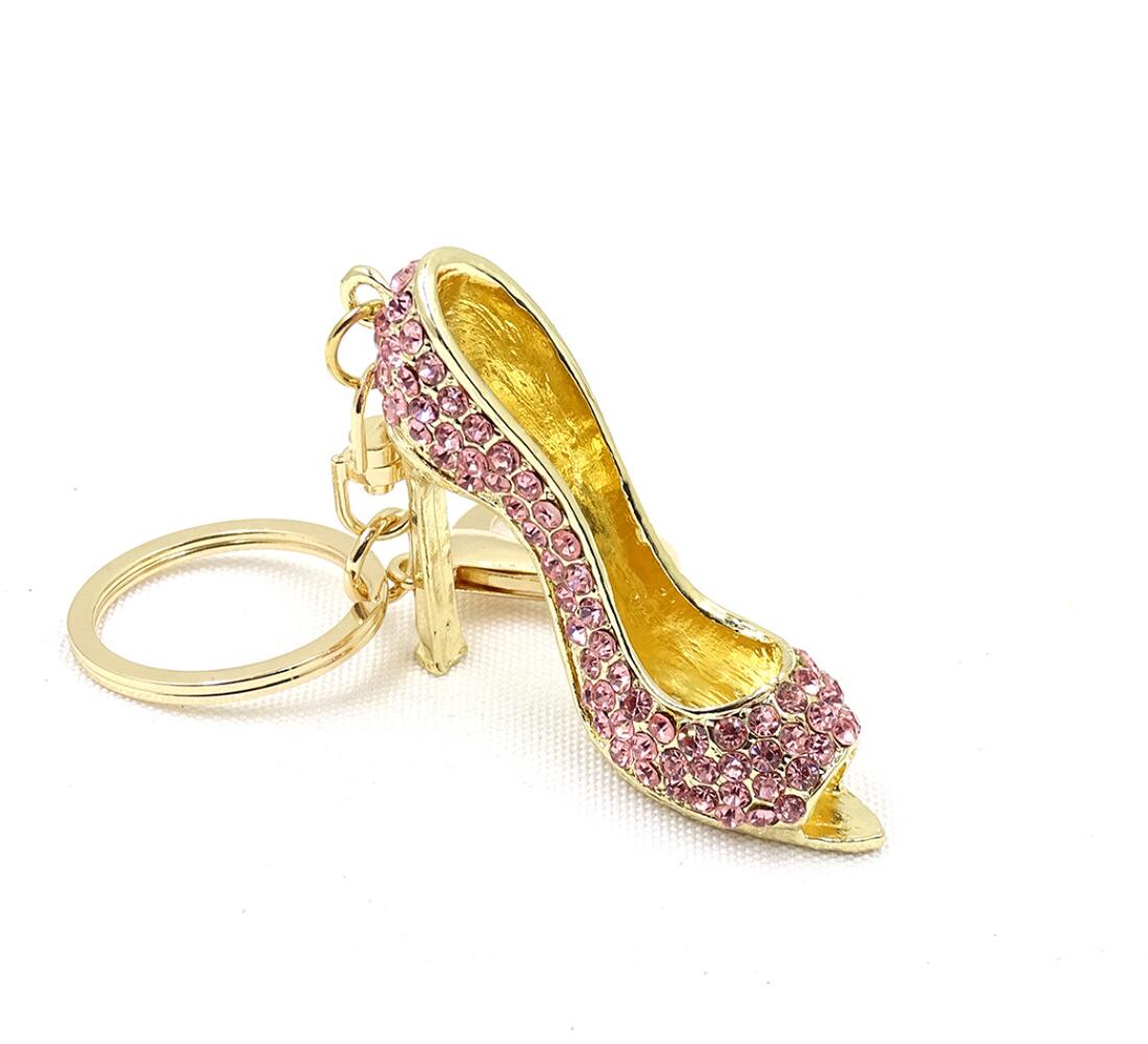 Alloy Rhinestone High Heel Keychain