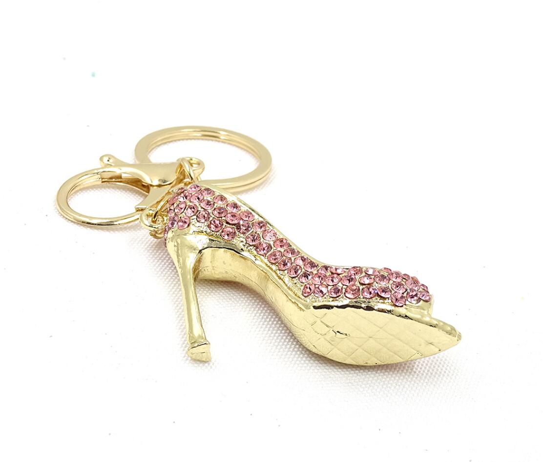 Alloy Rhinestone High Heel Keychain