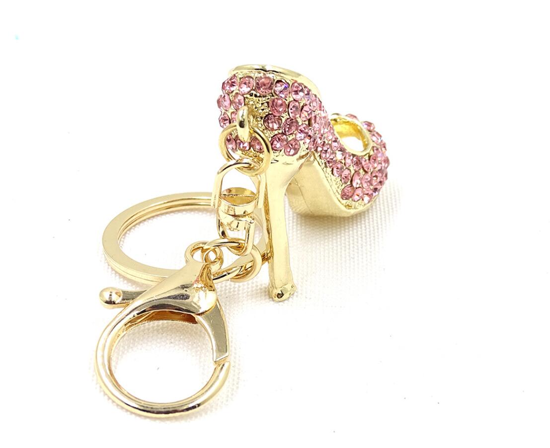 Alloy Rhinestone High Heel Keychain