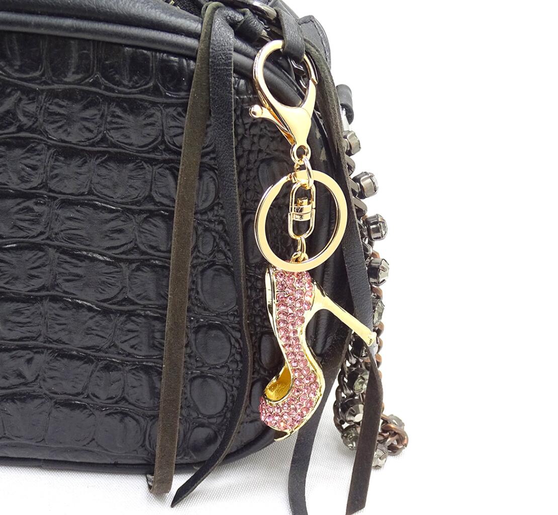 Alloy Rhinestone High Heel Keychain