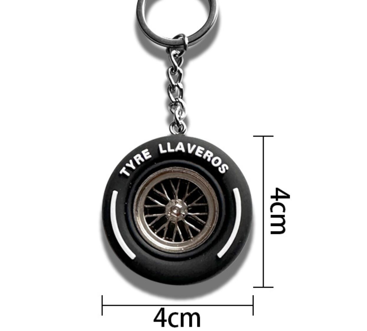 Car Tire and Wheel Hub Keychain