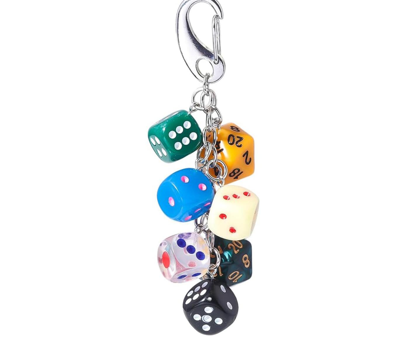 Black 8 Dice Billiard Keychain