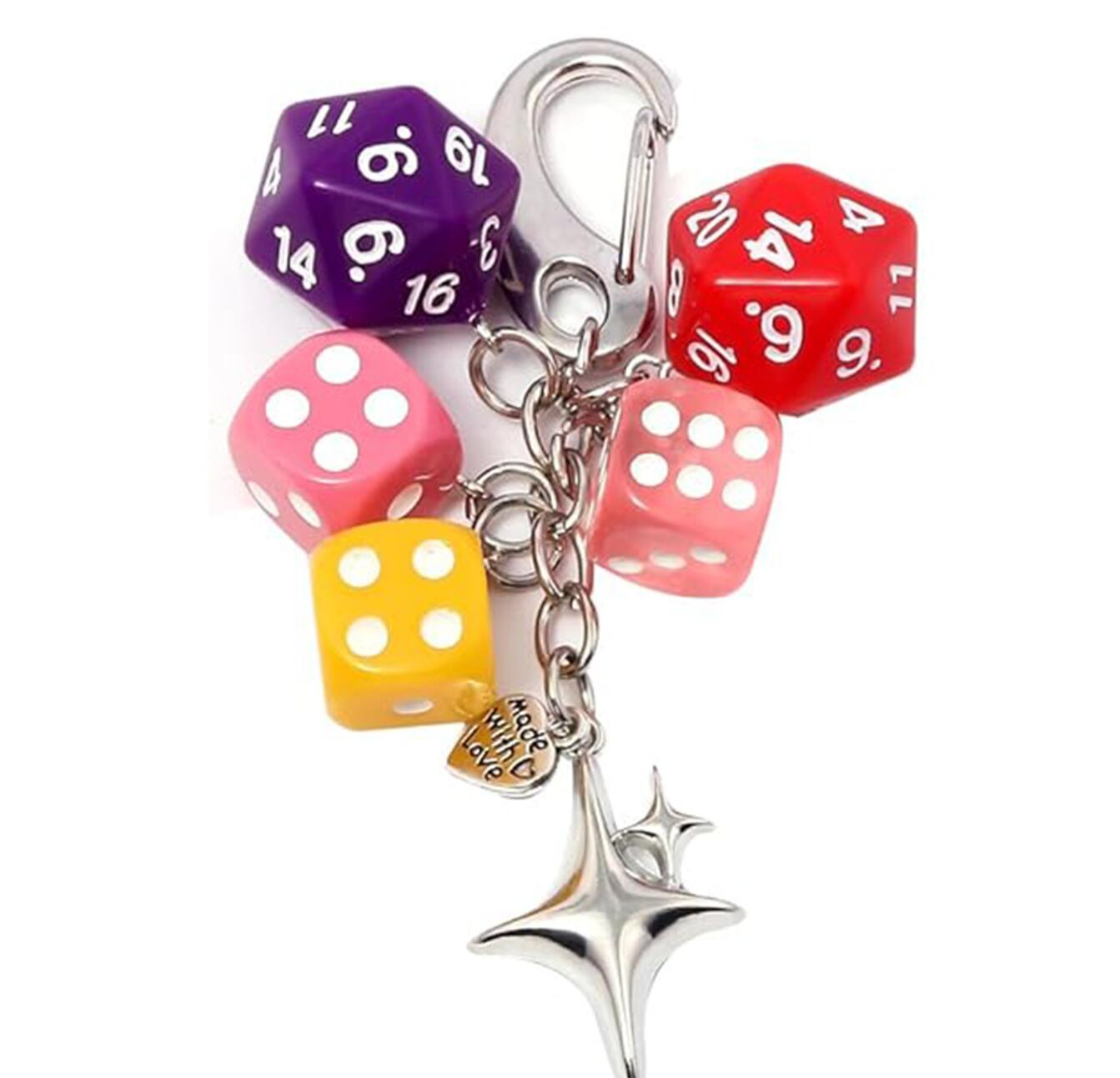 Black 8 Dice Billiard Keychain