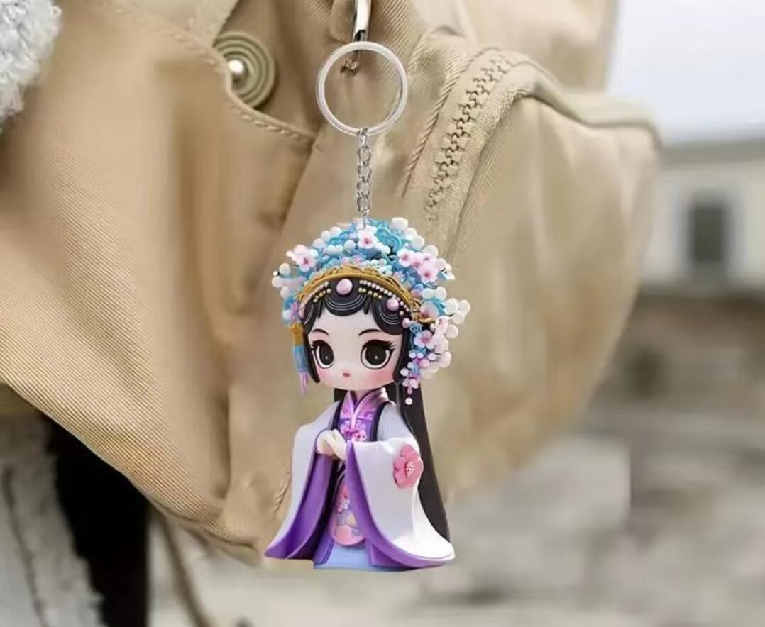 2D Chinese Opera Style Acrylic Keychain