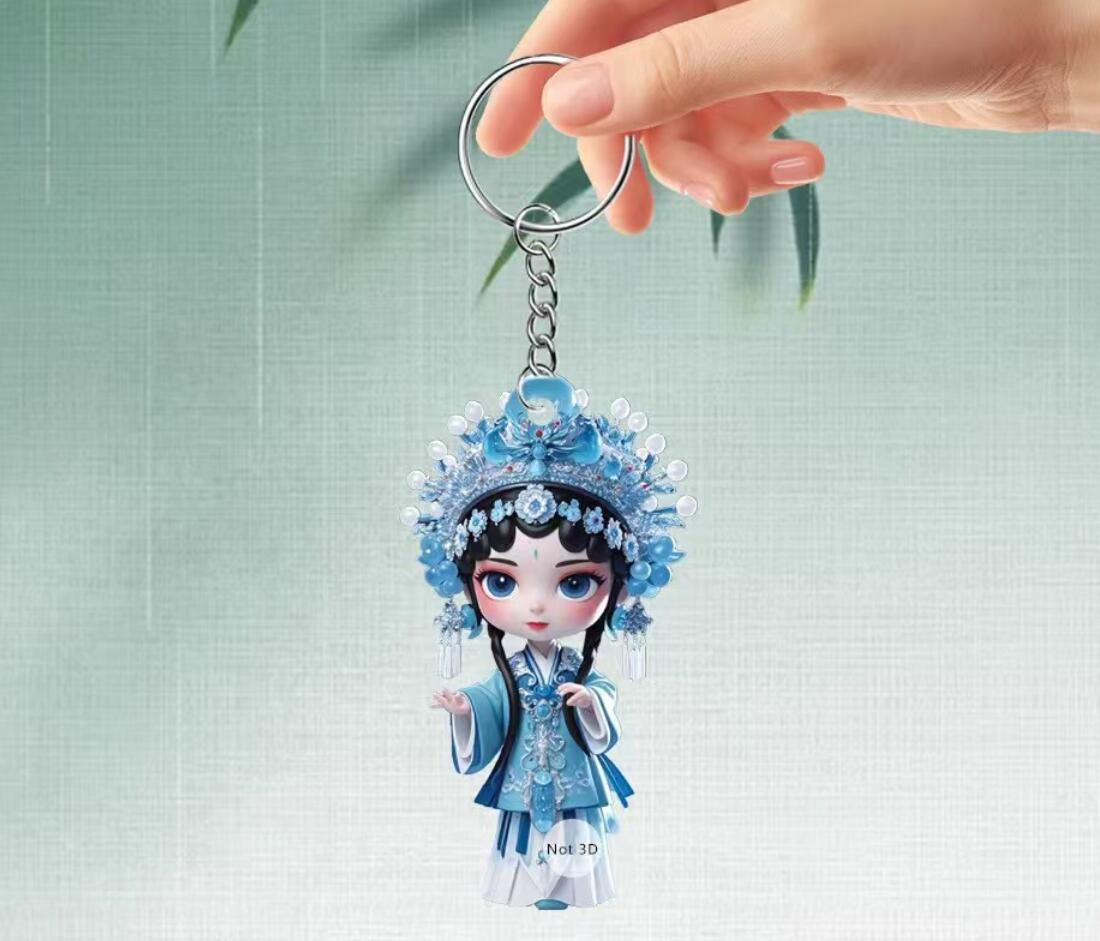 2D Chinese Opera Style Acrylic Keychain