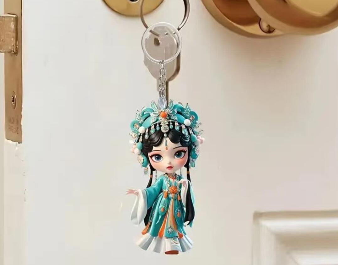 2D Chinese Opera Style Acrylic Keychain