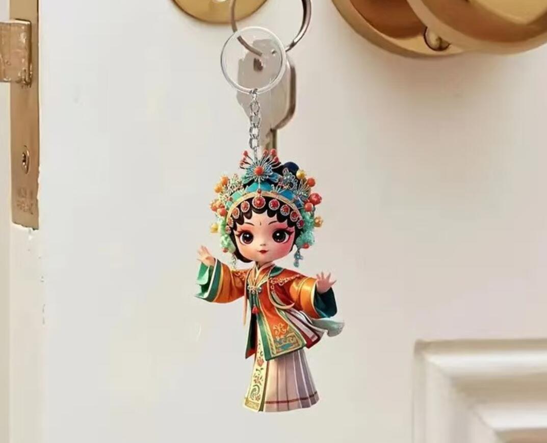 2D Chinese Opera Style Acrylic Keychain