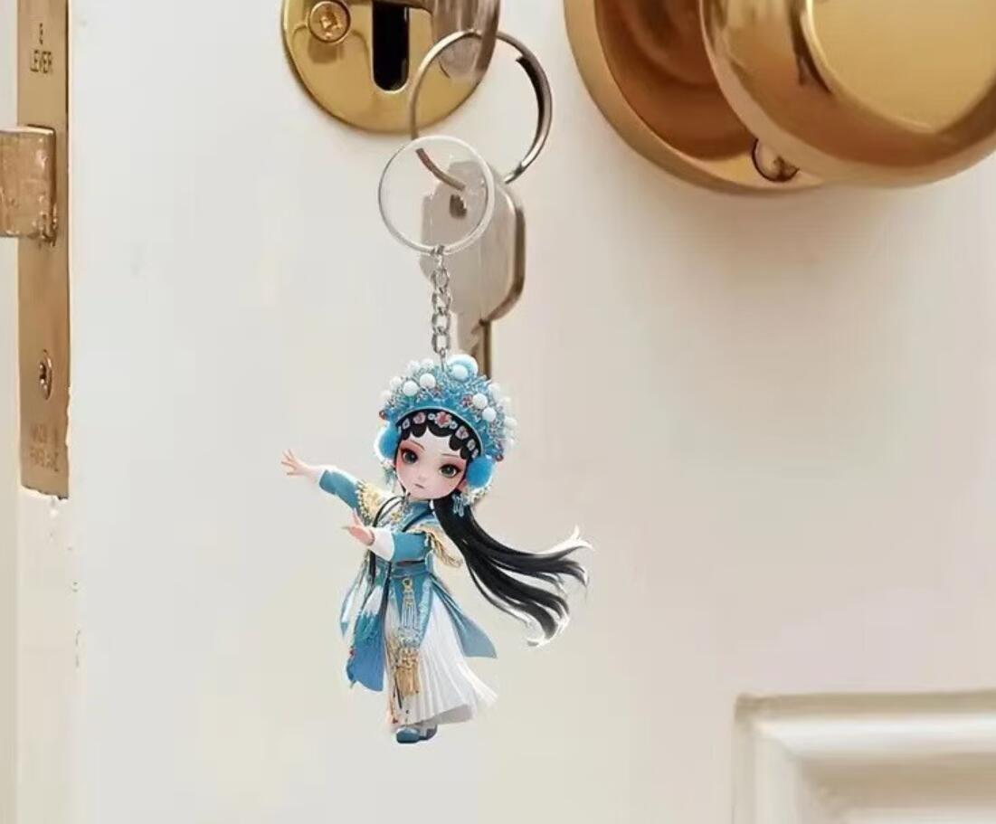 2D Chinese Opera Style Acrylic Keychain