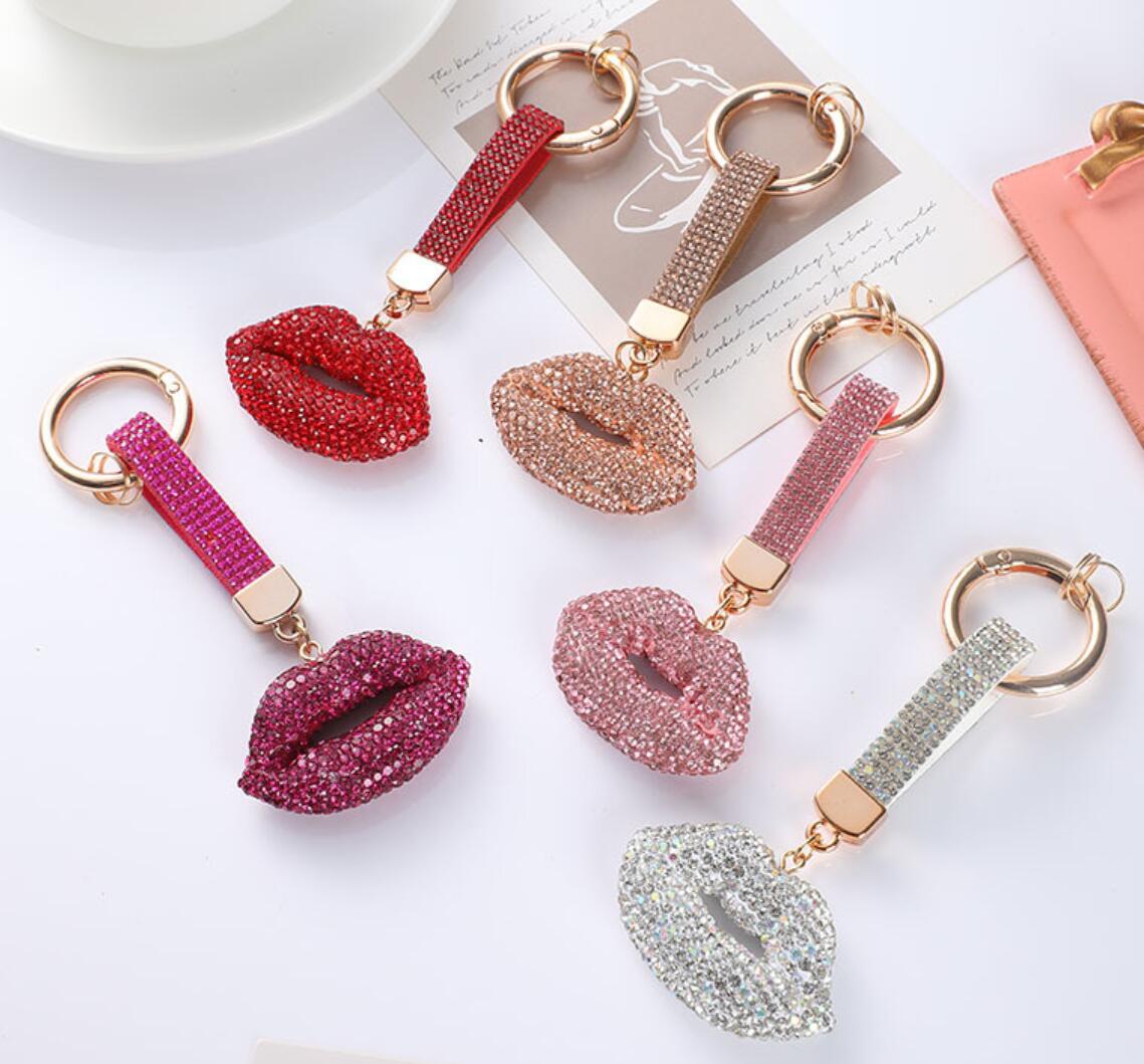 Rhinestone Lips Keychain