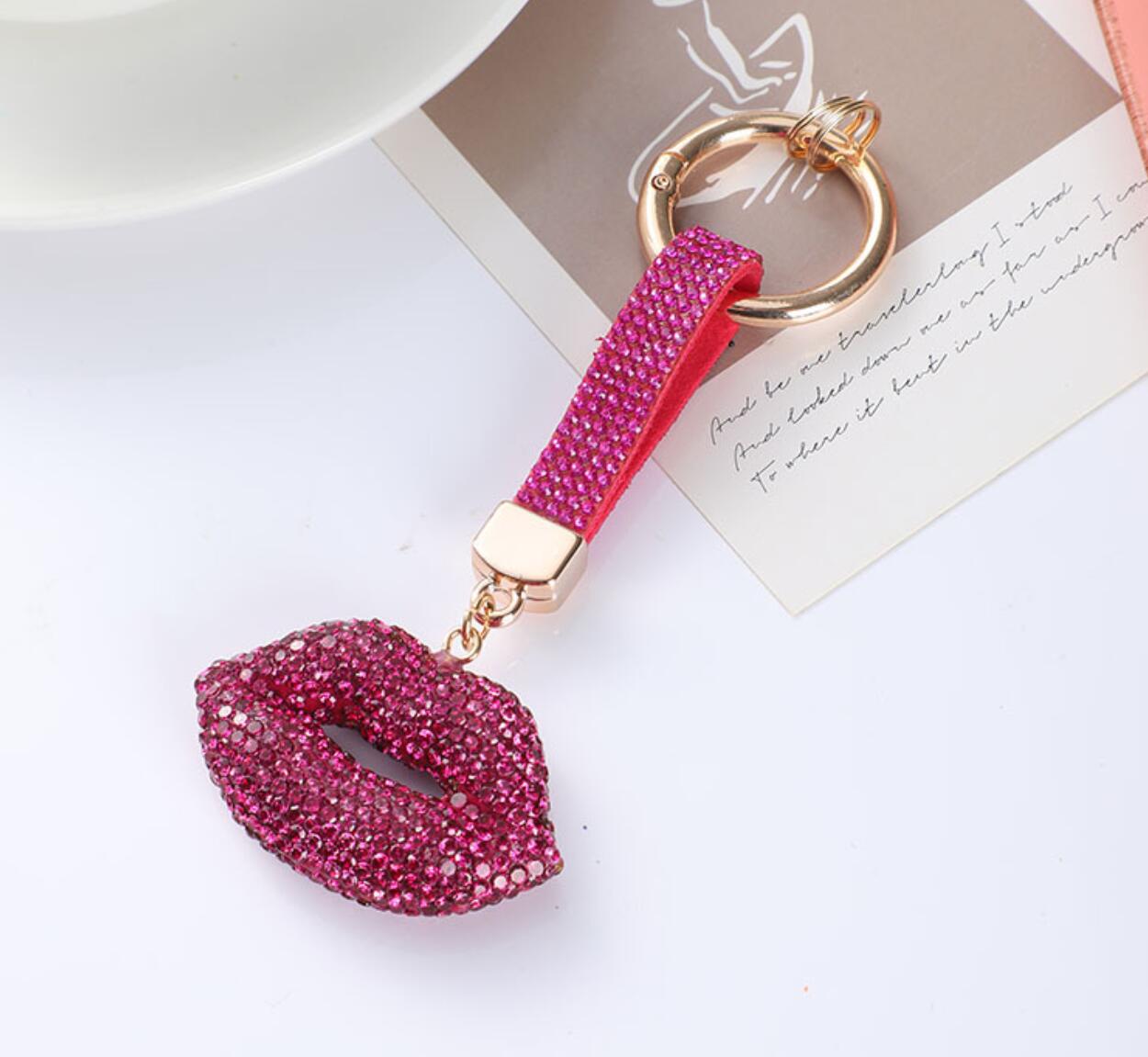 Rhinestone Lips Keychain