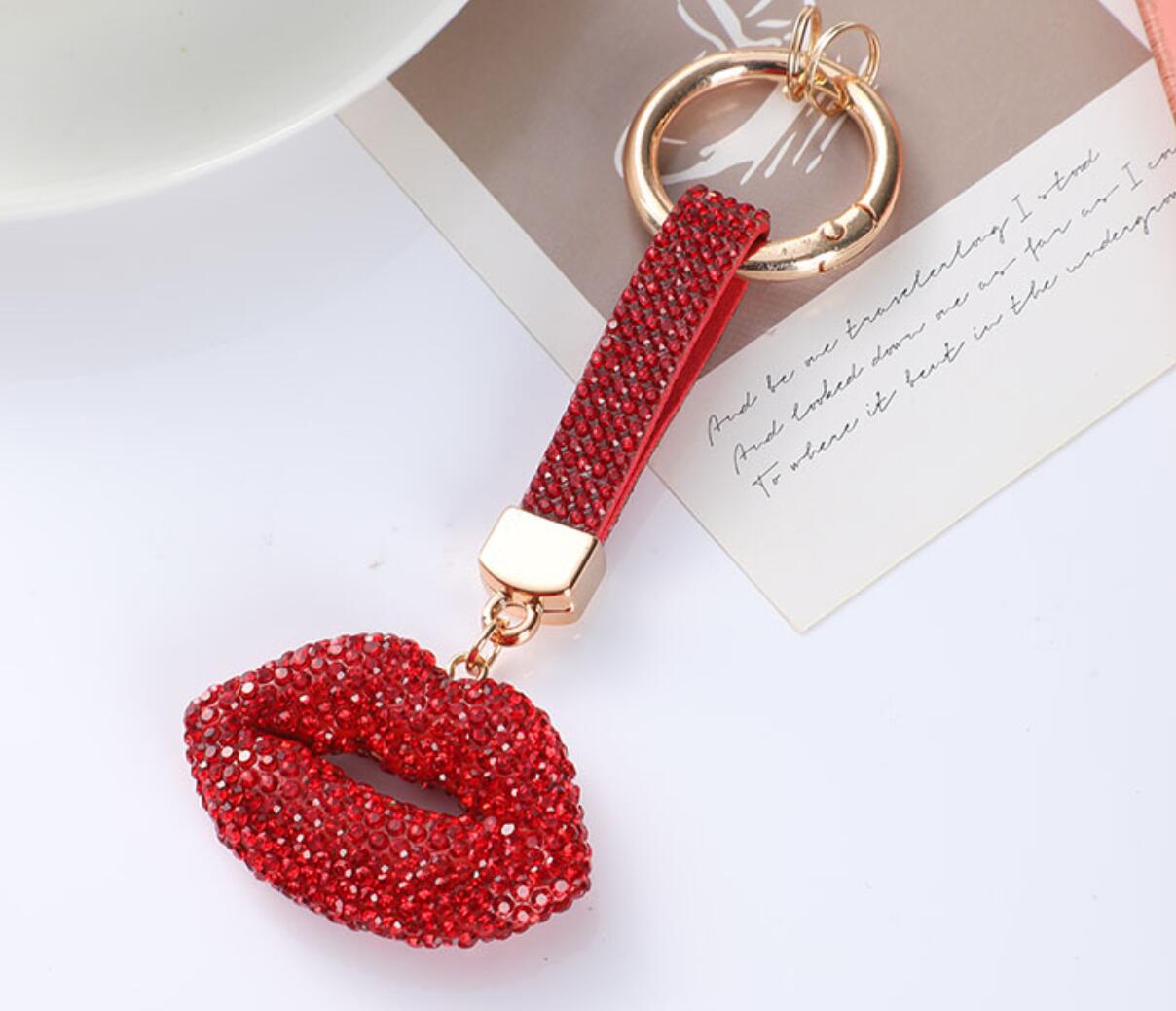 Rhinestone Lips Keychain