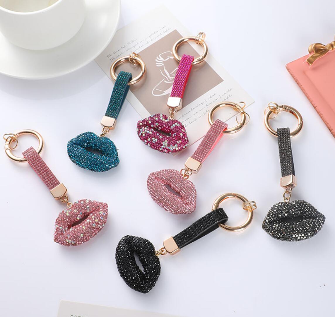 Rhinestone Lips Keychain